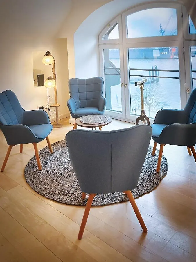 함브루크 Loft-Panoramablick-Hafen & Elbe! 아파트